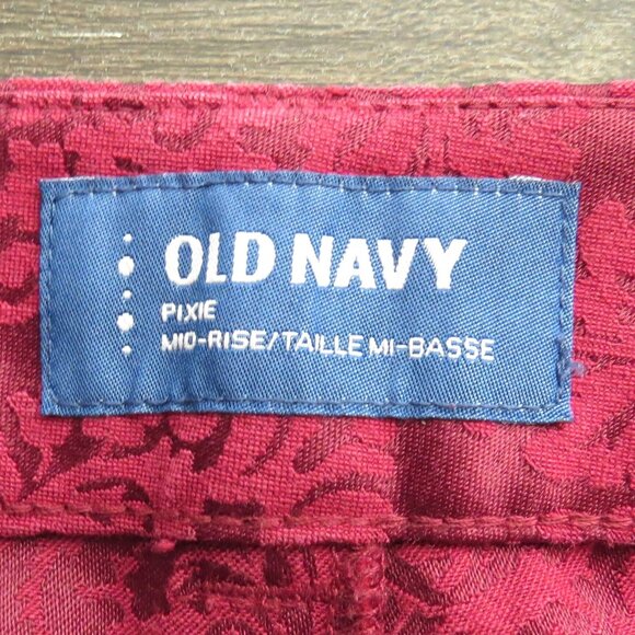 Old Navy Cranberry Pixie Jacquard Trousers Size 12 - Picture 11 of 13